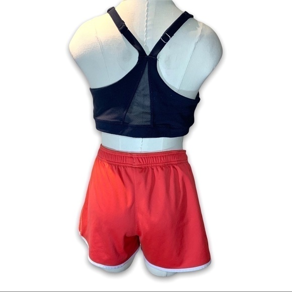 ADIDAS 3 Stripes Running Athletics Shorts Coral Red Elastic Drawstrings waist M - Picture 4 of 12